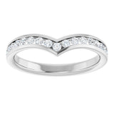 14K White Gold 3/8 CTW Natural Diamond Contour Band
