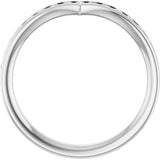 14K White Gold 3/8 CTW Natural Diamond Contour Band