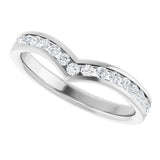 14K White Gold 3/8 CTW Natural Diamond Contour Band