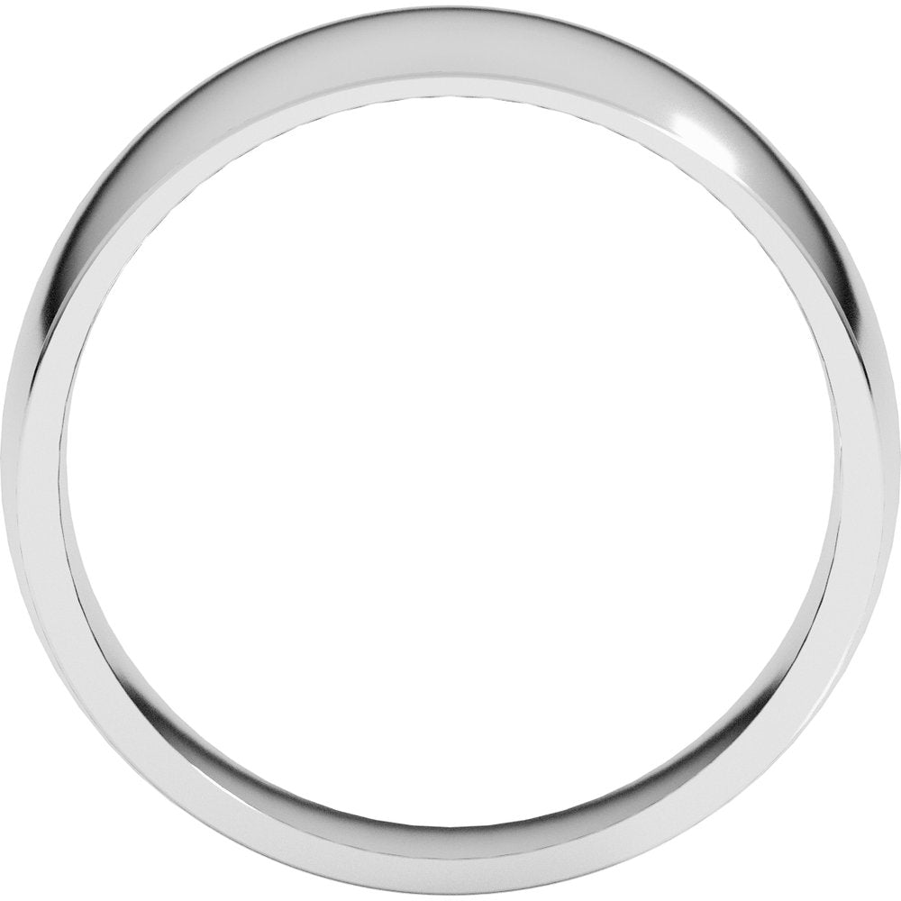 14K White Gold 10 mm Tapered Comfort-Fit Half Round Band Size 7