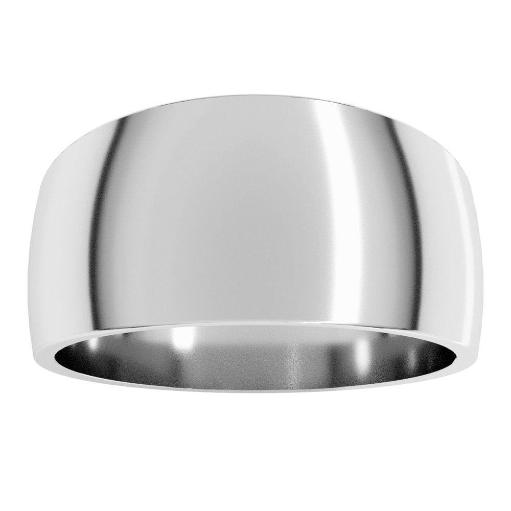 14K White Gold 10 mm Tapered Comfort-Fit Half Round Band Size 7
