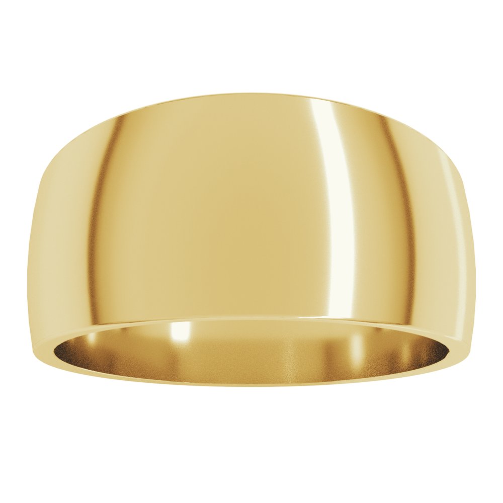 14K Yellow Gold 10 mm Tapered Comfort-Fit Half Round Band Size 8