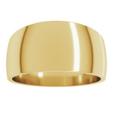 14K Yellow Gold 10 mm Tapered Comfort-Fit Half Round Band Size 8