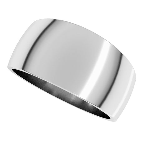 14K White Gold 10 mm Tapered Comfort-Fit Half Round Band Size 7