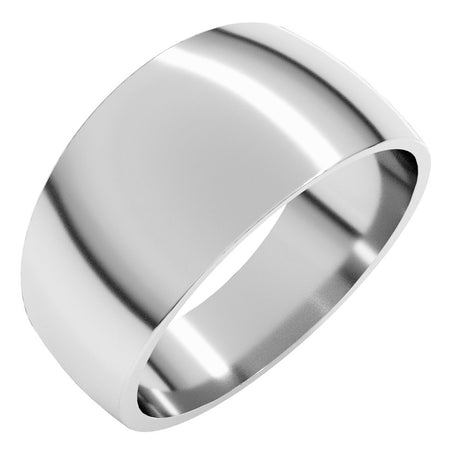 14K White Gold 10 mm Tapered Comfort-Fit Half Round Band Size 7