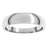 10K White Gold 5 mm Tapered Comfort-Fit Half Round Band Size 8.5