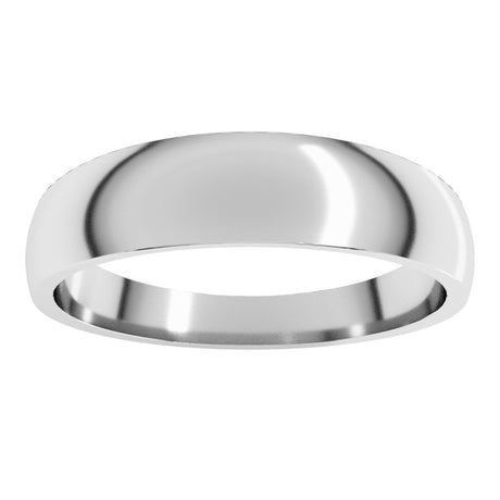 10K White Gold 5 mm Tapered Comfort-Fit Half Round Band Size 8.5