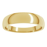 10K Yellow Gold 5 mm Tapered Comfort-Fit Half Round Band Size 8