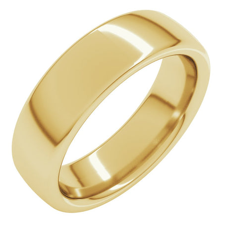 10K Yellow Gold 6 mm Heavyweight Comfort-Fit European-Style Band Size 10