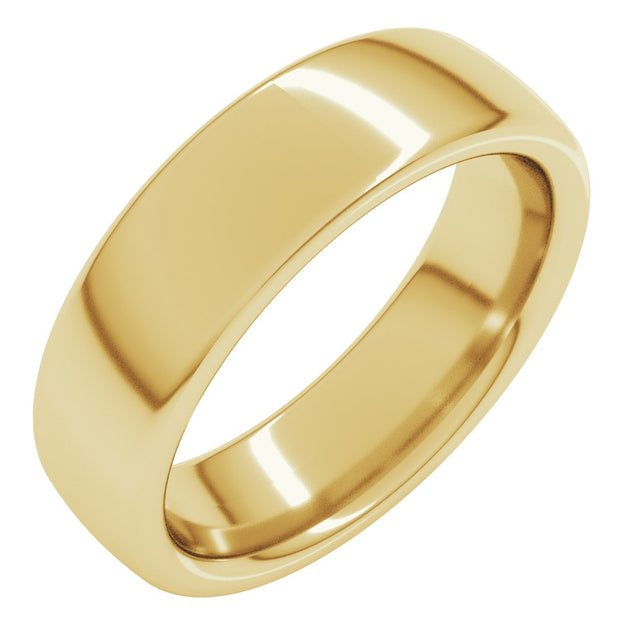 10K Yellow Gold 6 mm Heavyweight Comfort-Fit European-Style Band Size 10