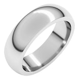 14K White Gold 6 mm Heavyweight Half Round Band Size 10