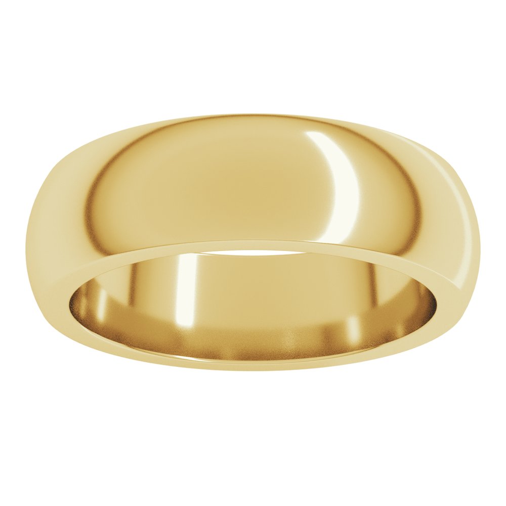14K Yellow Gold 6 mm Heavyweight Half Round Band Size 4.5