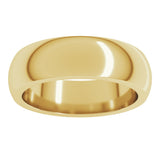 18K Yellow Gold 6 mm Heavyweight Half Round Band Size 5