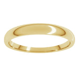 14K Yellow Gold 3 mm Tapered Comfort-Fit Half Round Band