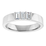 14K White Gold 1/5 CTW Lab-Grown Diamond Three Stone Band