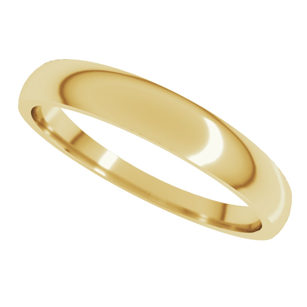 14K Yellow Gold 3.5 mm Tapered Comfort-Fit Half Round Band Size 4
