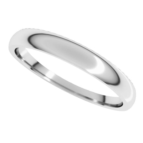 14K White Gold 3 mm Tapered Comfort-Fit Half Round Band Size 4