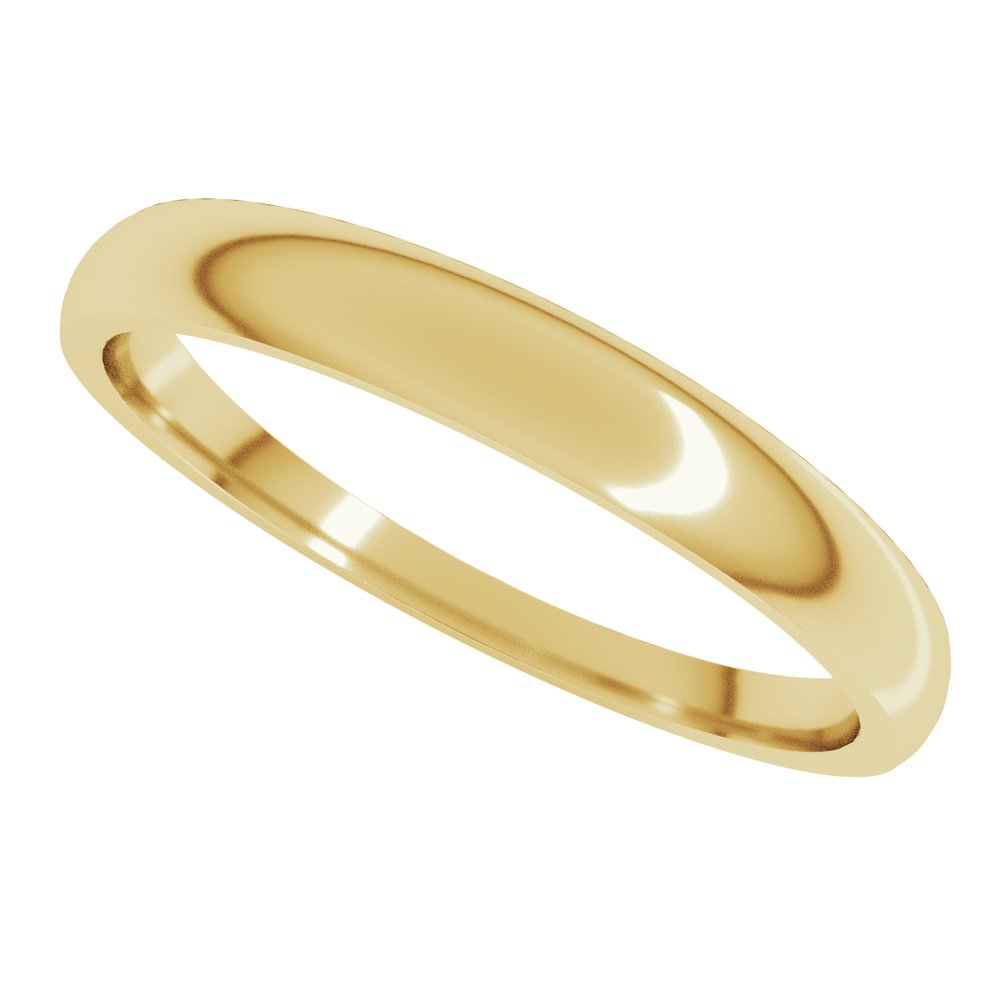 14K Yellow Gold 3 mm Tapered Comfort-Fit Half Round Band