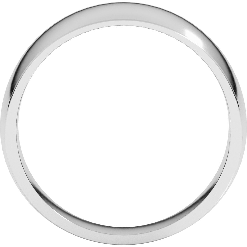 14K White Gold 9 mm Tapered Comfort-Fit Half Round Band Size 6.5