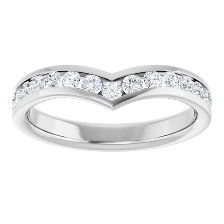 14K White Gold 1/2 CTW Natural Diamond Contour Band