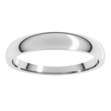 14K White Gold 3.5 mm Tapered Comfort-Fit Half Round Band Size 4