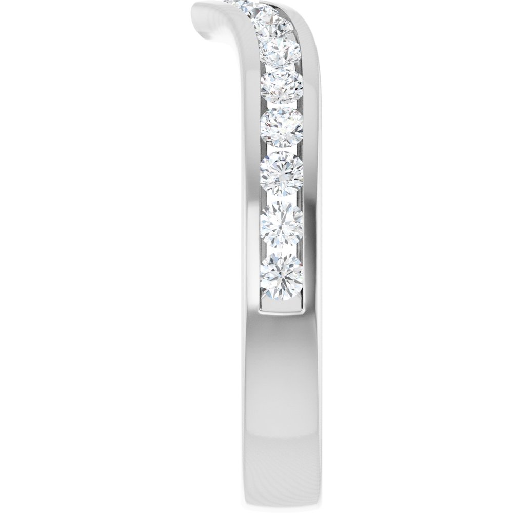 14K White Gold 1/2 CTW Natural Diamond Contour Band