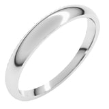 Platinum 3 mm Tapered Comfort-Fit Half Round Band Size 5.5