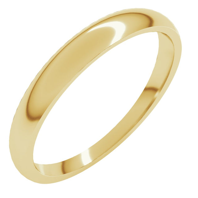 14K Yellow Gold 3 mm Tapered Comfort-Fit Half Round Band Size 7