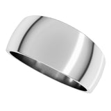 14K White Gold 9 mm Tapered Comfort-Fit Half Round Band Size 6.5