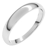 14K White Gold 3.5 mm Tapered Comfort-Fit Half Round Band Size 4