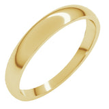 14K Yellow Gold 3.5 mm Tapered Comfort-Fit Half Round Band Size 4
