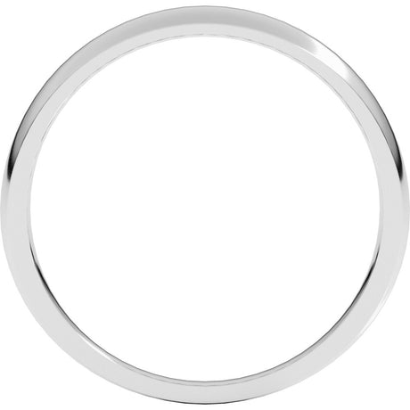 18K White Gold 3 mm Tapered Comfort-Fit Half Round Band Size 9.5
