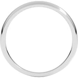 14K White Gold 3 mm Tapered Comfort-Fit Half Round Band Size 4