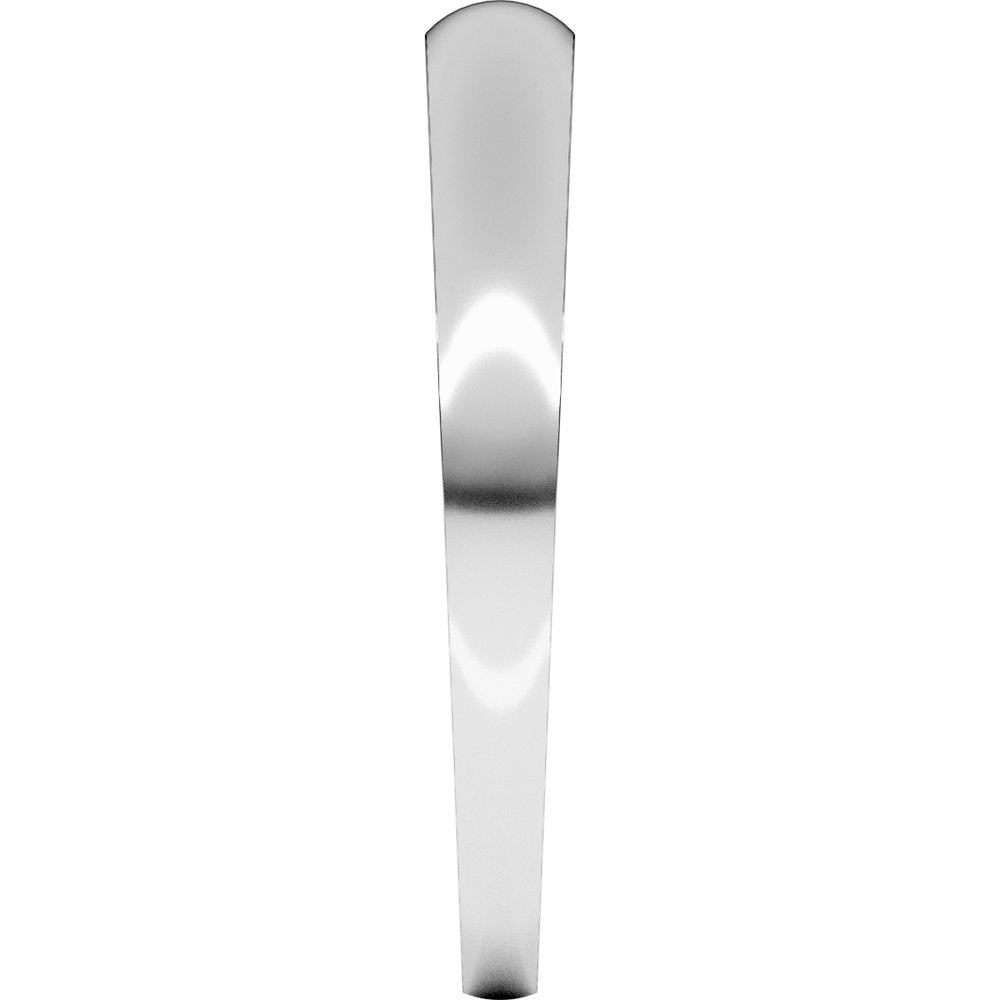 14K White Gold 3 mm Tapered Comfort-Fit Half Round Band Size 4