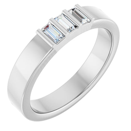 14K White Gold 1/5 CTW Lab-Grown Diamond Three Stone Band
