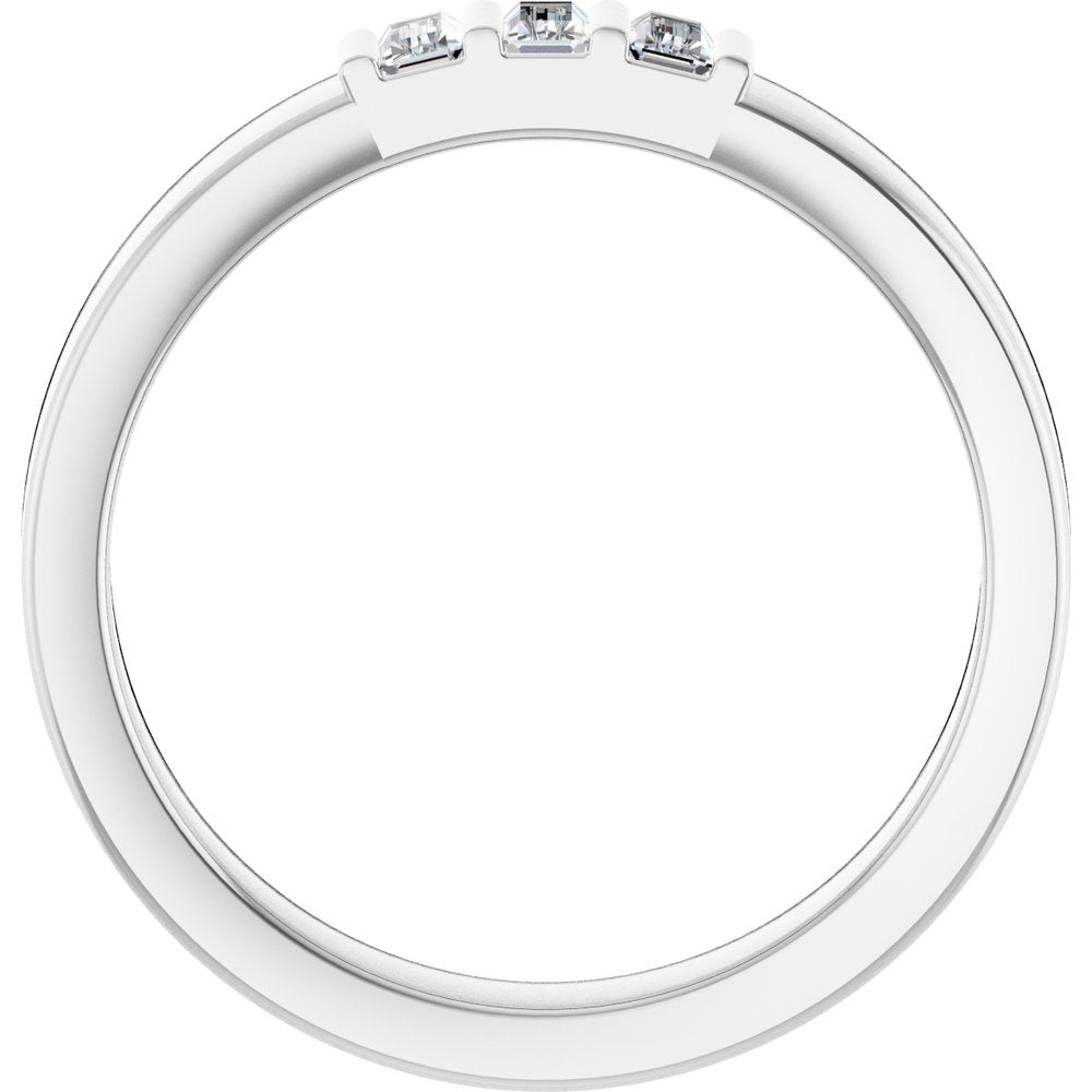 14K White Gold 1/5 CTW Lab-Grown Diamond Three Stone Band