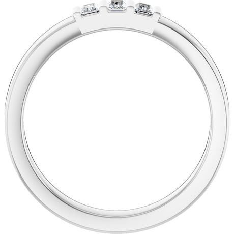 14K White Gold 1/5 CTW Lab-Grown Diamond Three Stone Band