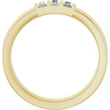 14K Yellow Gold 1/5 CTW Lab-Grown Diamond Three Stone Band