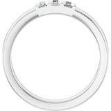 14K White Gold 1/5 CTW Lab-Grown Diamond Three Stone Band