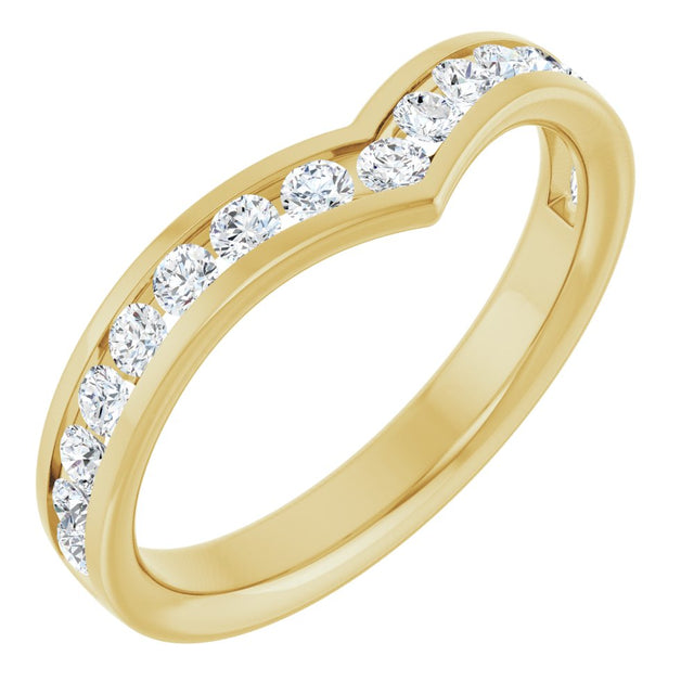 14K Yellow Gold 1/2 CTW Lab-Grown Diamond Contour Band