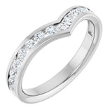 14K White Gold 1/2 CTW Natural Diamond Contour Band