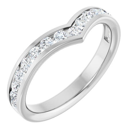 14K White Gold 1/2 CTW Natural Diamond Contour Band