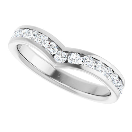 14K White Gold 1/2 CTW Lab-Grown Diamond Contour Band