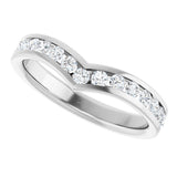 14K White Gold 1/2 CTW Lab-Grown Diamond Contour Band