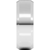 14K White Gold 8 mm Beveled-Edge Comfort-Fit Half Round Band Size 9