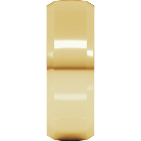 18K Yellow Gold 8 mm Beveled-Edge Comfort-Fit Half Round Band Size 12