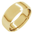 14K Yellow Gold 8 mm Beveled-Edge Comfort-Fit Half Round Band Size 8.5