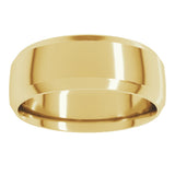 14K Yellow Gold 8 mm Beveled-Edge Comfort-Fit Half Round Band Size 8.5