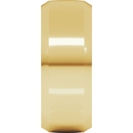 10K Yellow Gold 9 mm Beveled-Edge Comfort-Fit Half Round Band Size 9.5