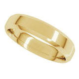 18K Yellow Gold 5 mm Beveled-Edge Comfort-Fit Half Round Band Size 7.5